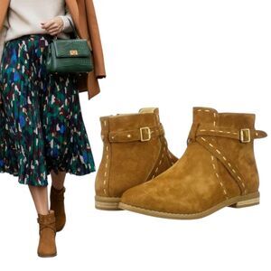 Hush puppies size 7 genuine suede leather ankle boots worry free suede